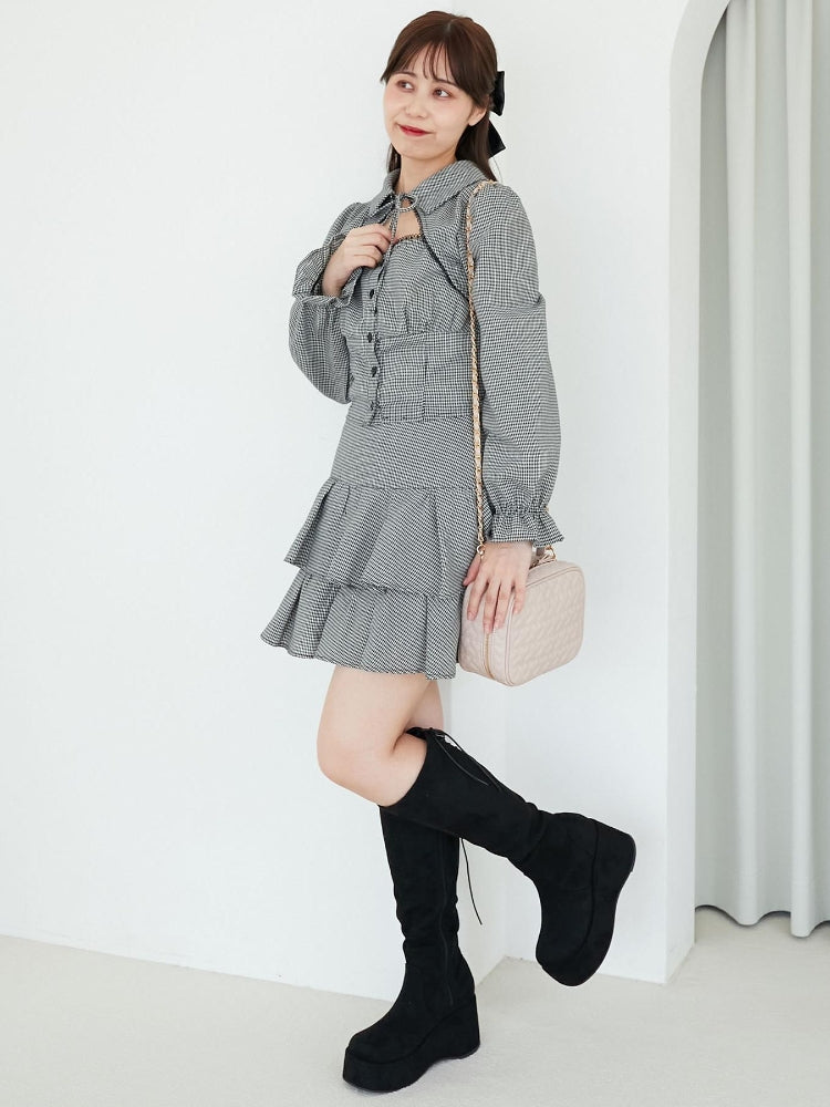 マジェスティックレゴン MAJESTIC LEGON アソートティアードミニスカパン （ブラック） ブラック