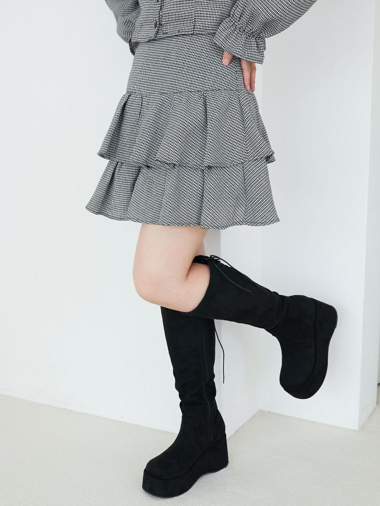 マジェスティックレゴン MAJESTIC LEGON アソートティアードミニスカパン （ブラック） ブラック