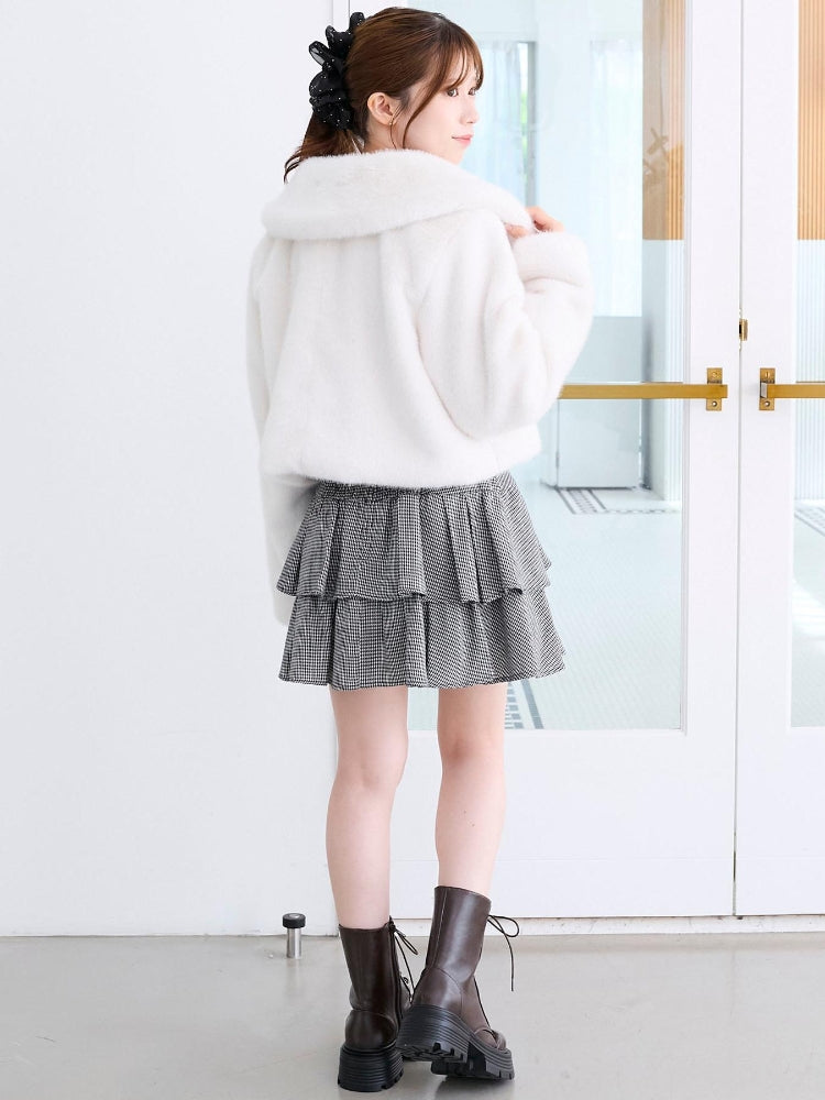 マジェスティックレゴン MAJESTIC LEGON アソートティアードミニスカパン （ブラック） ブラック