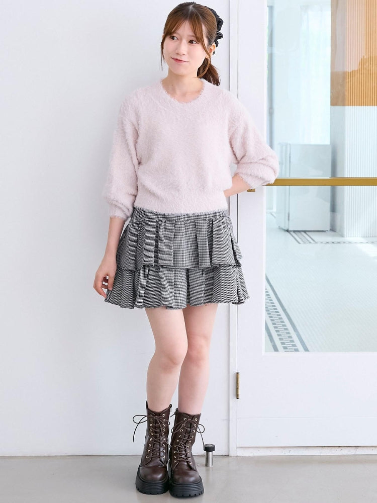 マジェスティックレゴン MAJESTIC LEGON アソートティアードミニスカパン （ブラック） ブラック