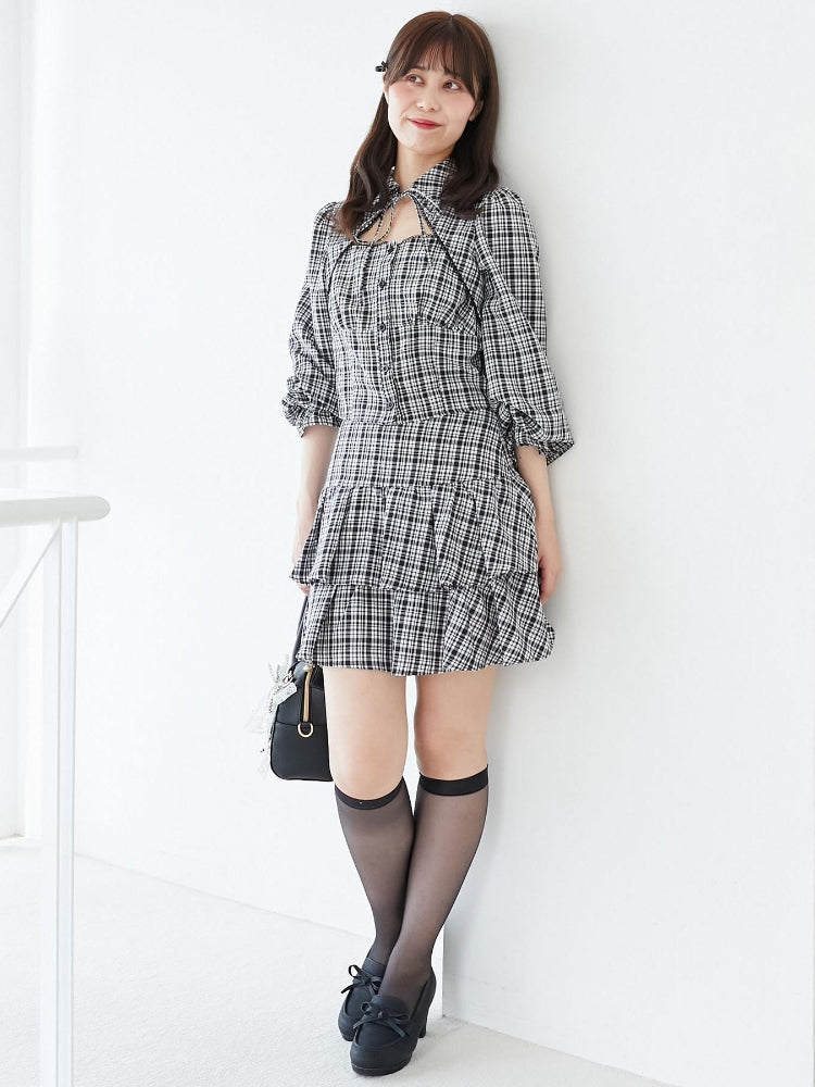 マジェスティックレゴン MAJESTIC LEGON アソートティアードミニスカパン （ブラック） ブラック