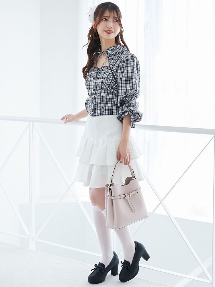 マジェスティックレゴン MAJESTIC LEGON アソートティアードミニスカパン （ブラック） ブラック