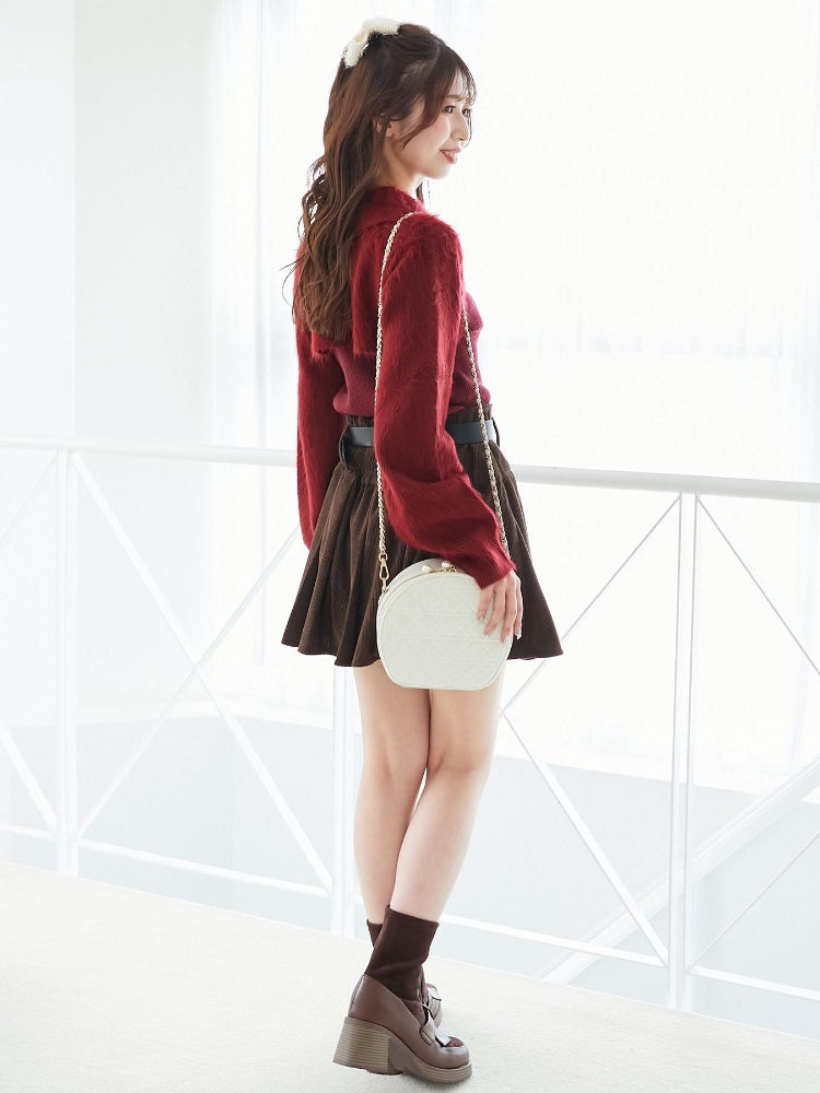 マジェスティックレゴン MAJESTIC LEGON ベルトセットプリーツミニスカパン （グレー） グレー