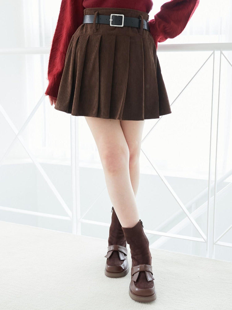 マジェスティックレゴン MAJESTIC LEGON ベルトセットプリーツミニスカパン （グレー） グレー