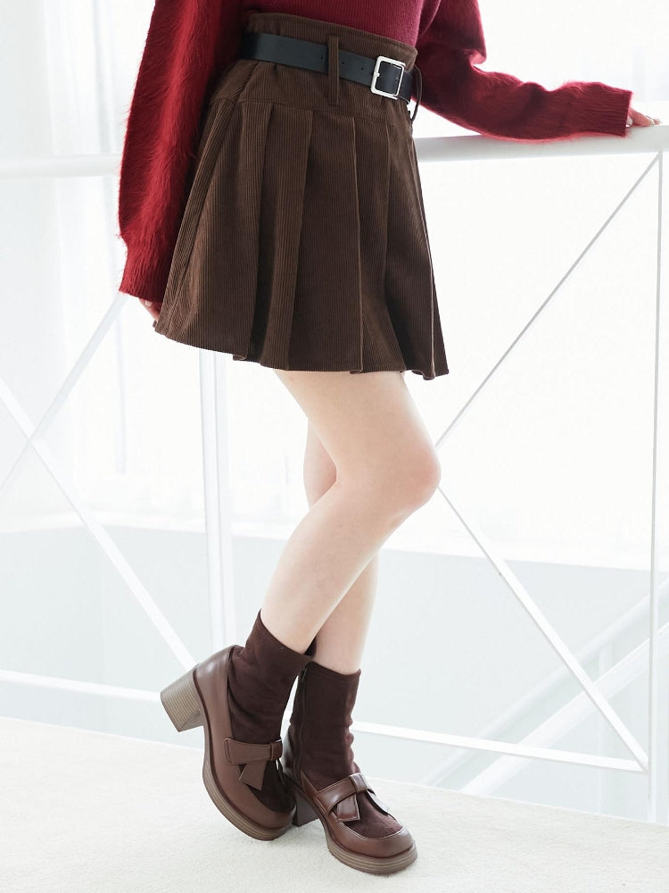 マジェスティックレゴン MAJESTIC LEGON ベルトセットプリーツミニスカパン （グレー） グレー