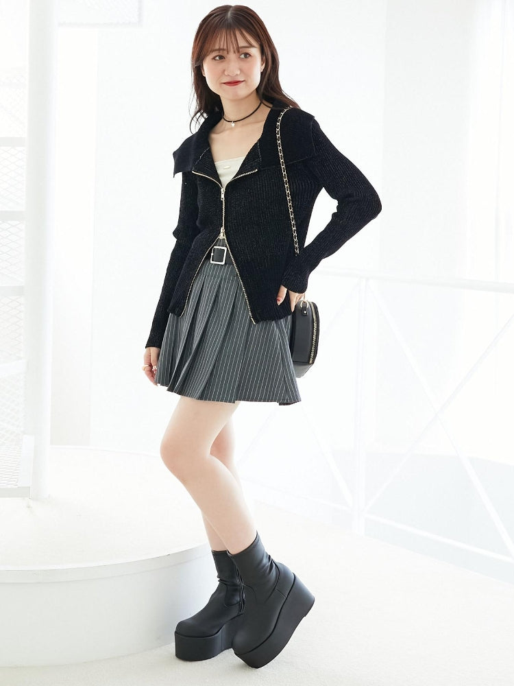 マジェスティックレゴン MAJESTIC LEGON ベルトセットプリーツミニスカパン （グレー） グレー