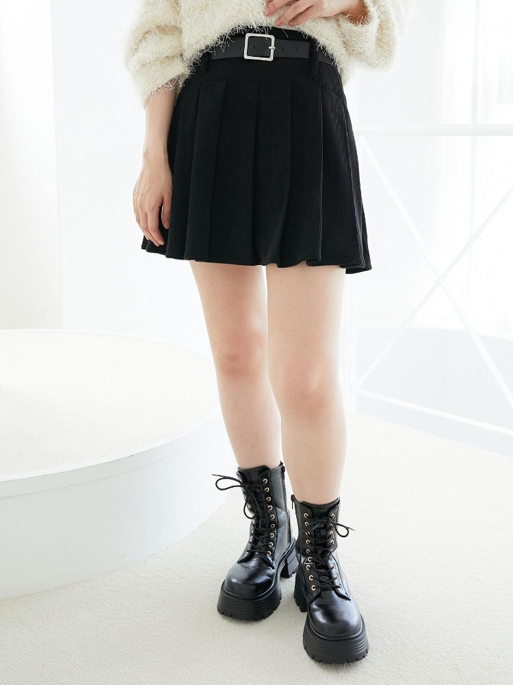 マジェスティックレゴン MAJESTIC LEGON ベルトセットプリーツミニスカパン （グレー） グレー