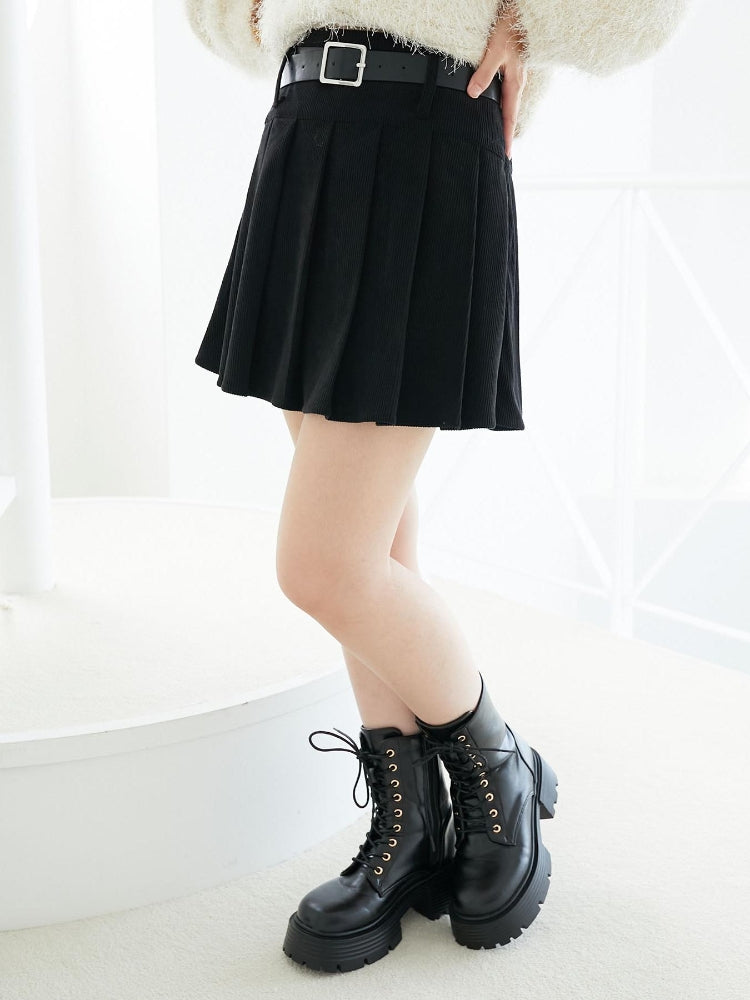 マジェスティックレゴン MAJESTIC LEGON ベルトセットプリーツミニスカパン （グレー） グレー