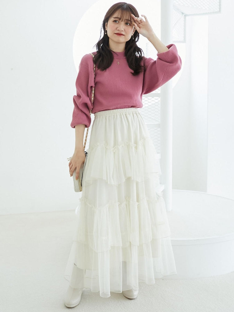 マジェスティックレゴン MAJESTIC LEGON ボリュームスリーブニット （ピンク） ピンク