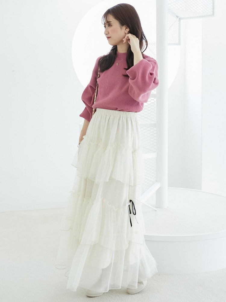 マジェスティックレゴン MAJESTIC LEGON ボリュームスリーブニット （ピンク） ピンク