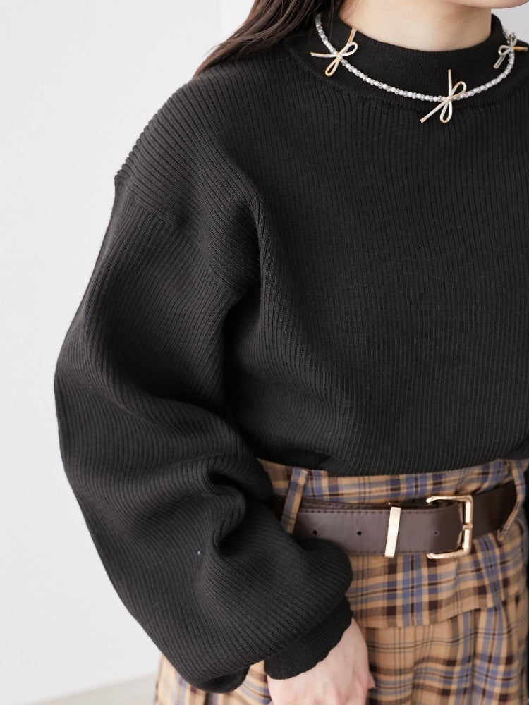 マジェスティックレゴン MAJESTIC LEGON ボリュームスリーブニット （ピンク） ピンク