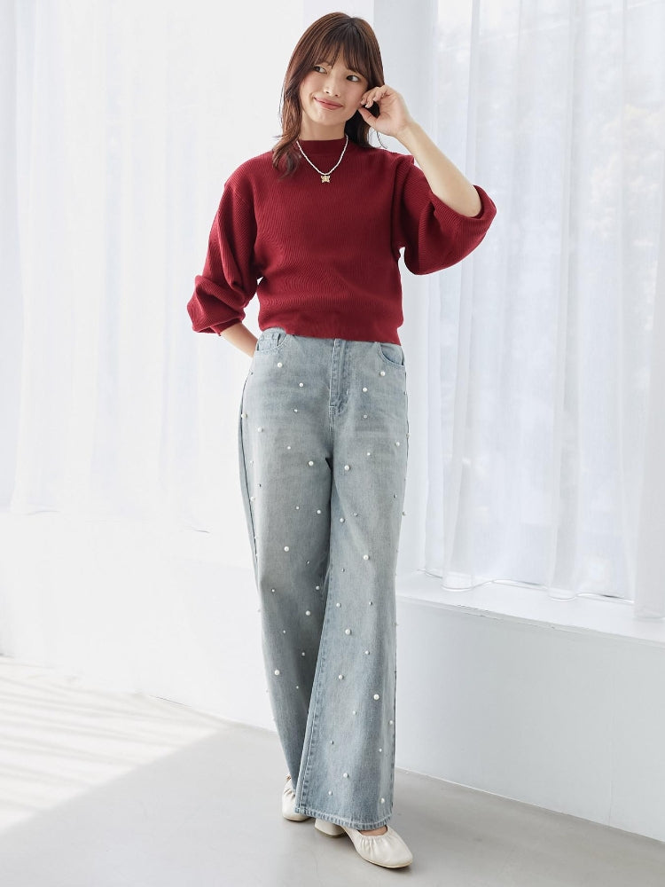 マジェスティックレゴン MAJESTIC LEGON ボリュームスリーブニット （ピンク） ピンク