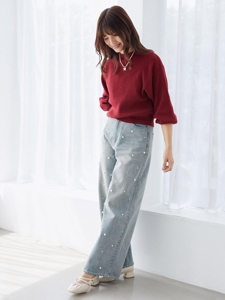 マジェスティックレゴン MAJESTIC LEGON ボリュームスリーブニット （ピンク） ピンク