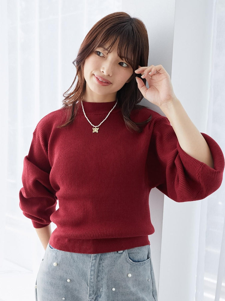 マジェスティックレゴン MAJESTIC LEGON ボリュームスリーブニット （ピンク） ピンク