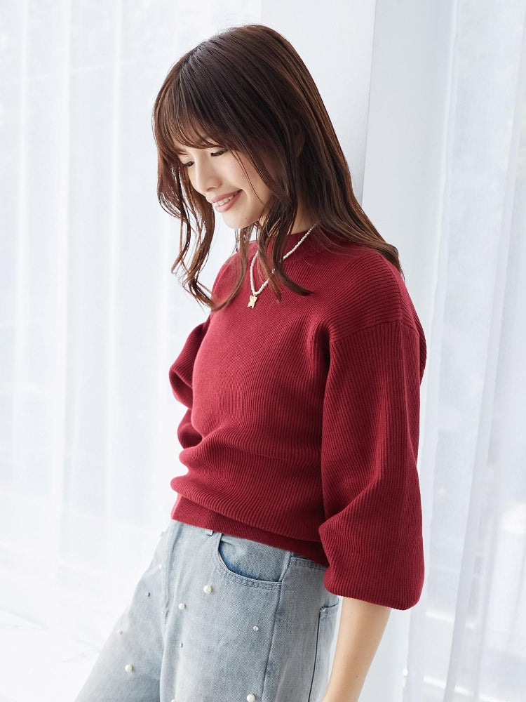 マジェスティックレゴン MAJESTIC LEGON ボリュームスリーブニット （ピンク） ピンク