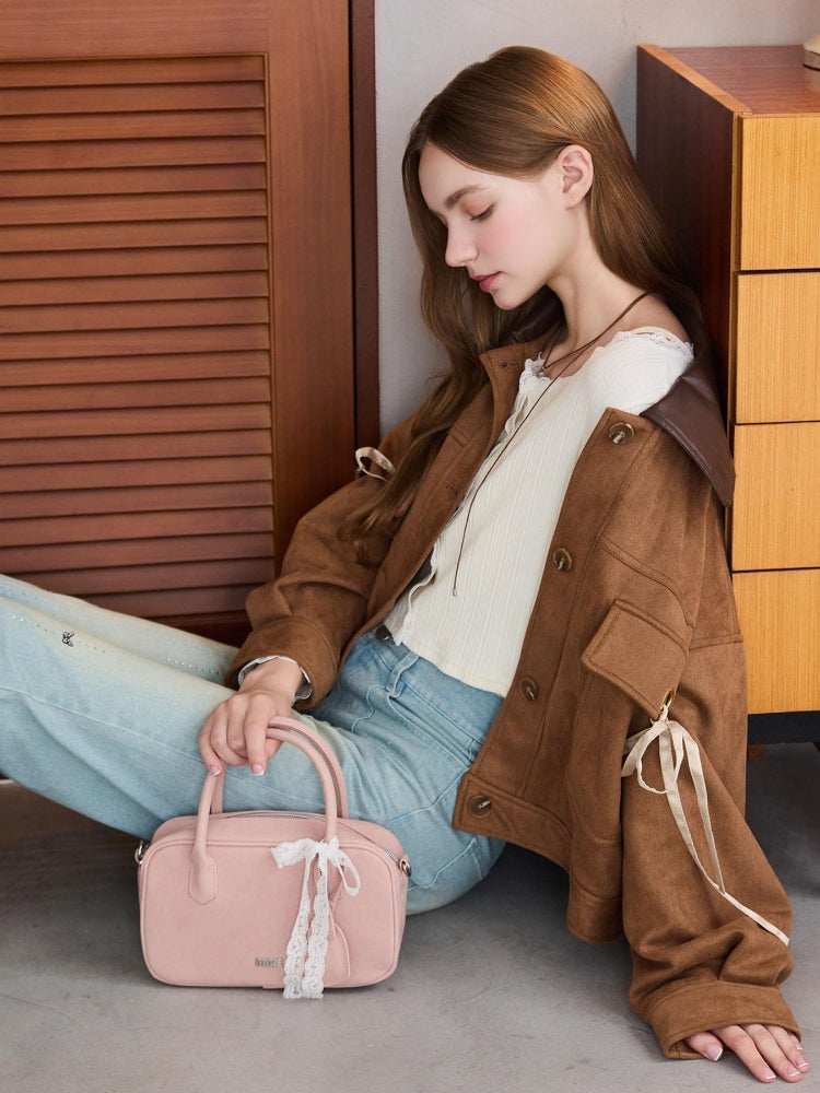 マジェスティックレゴン MAJESTIC LEGON 2wayリボンステンカラーブルゾン （ブラウン） ブラウン