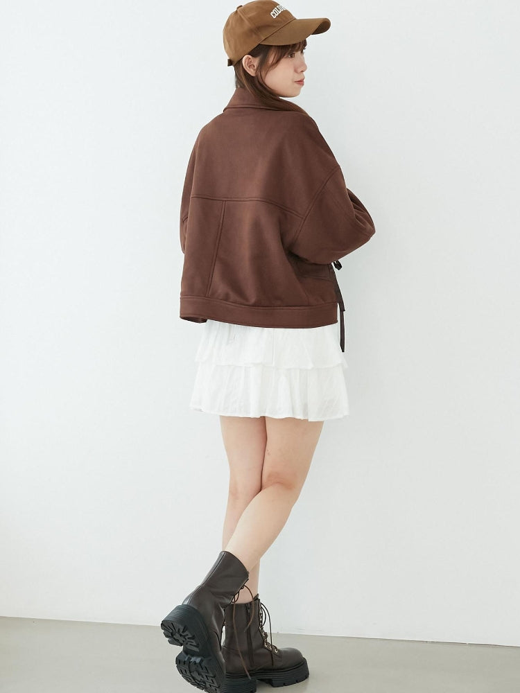 マジェスティックレゴン MAJESTIC LEGON 2wayリボンステンカラーブルゾン （ブラウン） ブラウン