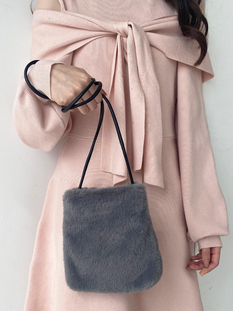 マジェスティックレゴン MAJESTIC LEGON ファーポシェット （グレー） グレー