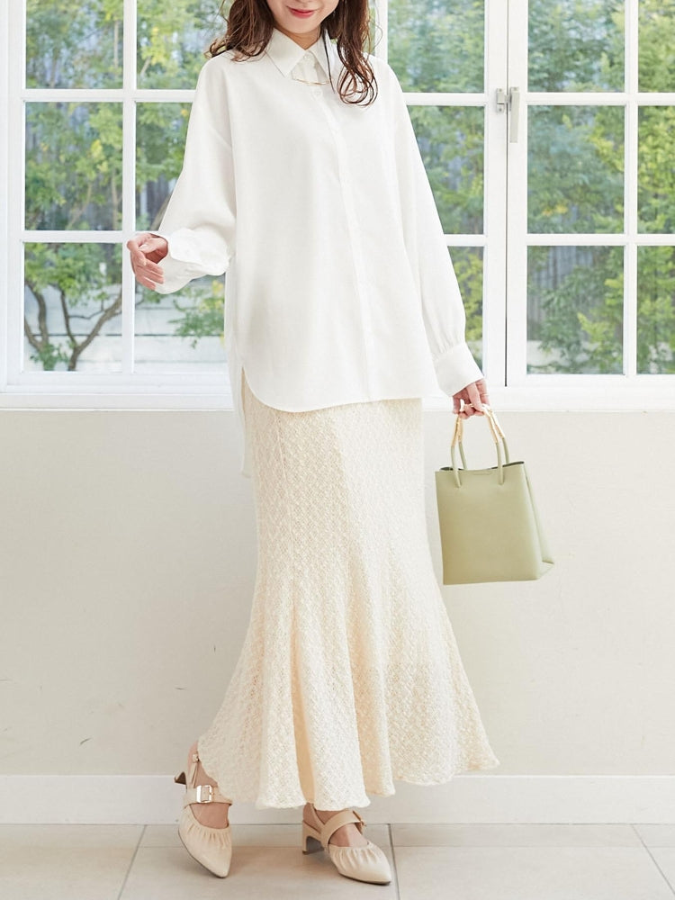 MAJESTIC LEGON ストレッチレースマーメイドスカート（グレー） グレー