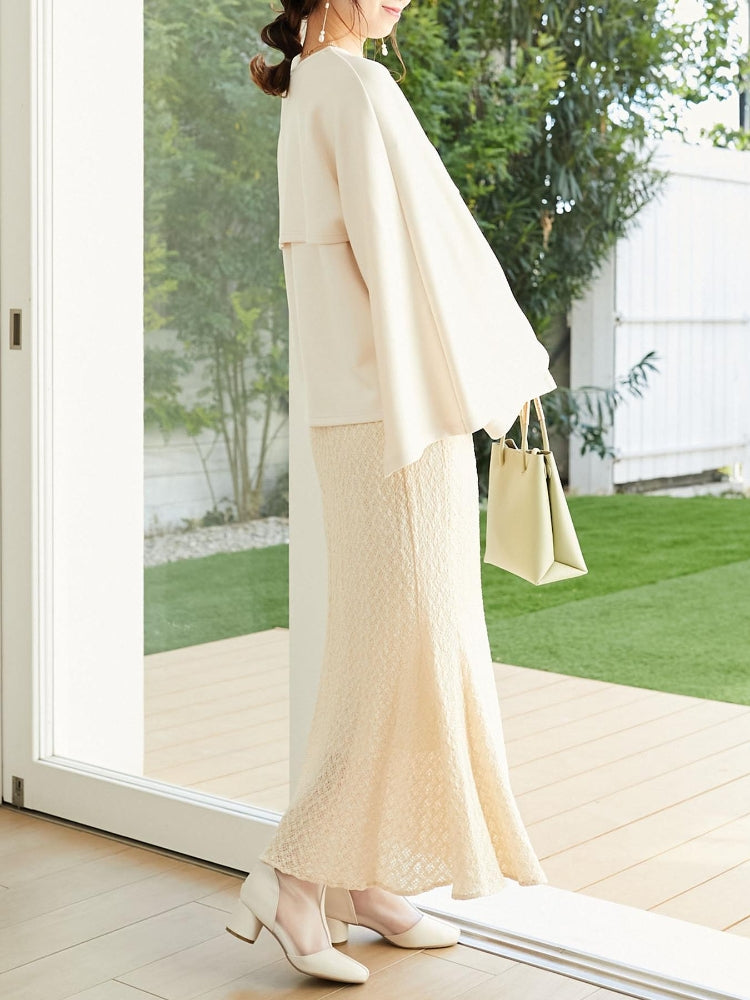 MAJESTIC LEGON ストレッチレースマーメイドスカート（グレー） グレー