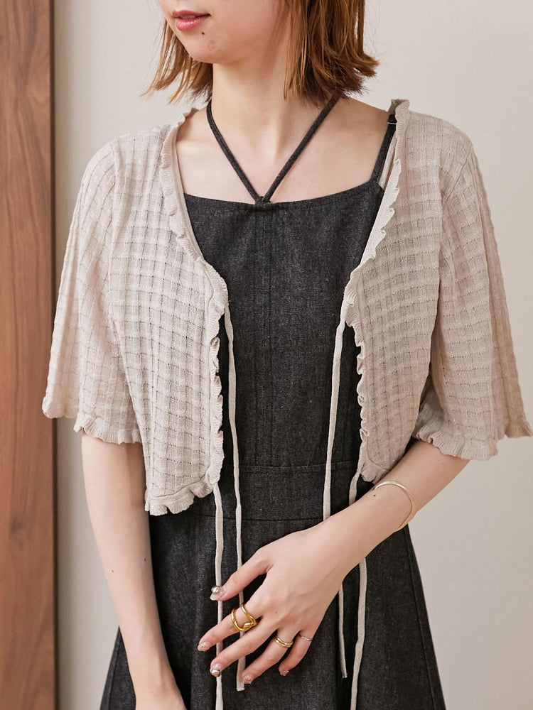 MAJESTIC LEGON キャミセットプチフリルカーディガン（イエロー） イエロー