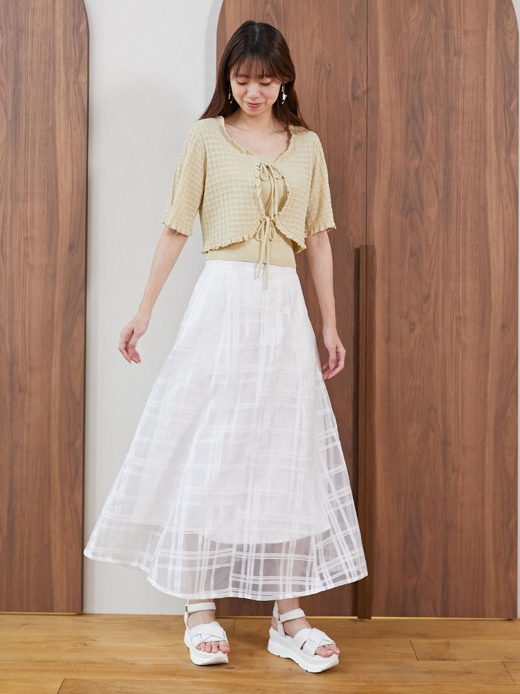 MAJESTIC LEGON キャミセットプチフリルカーディガン（イエロー） イエロー