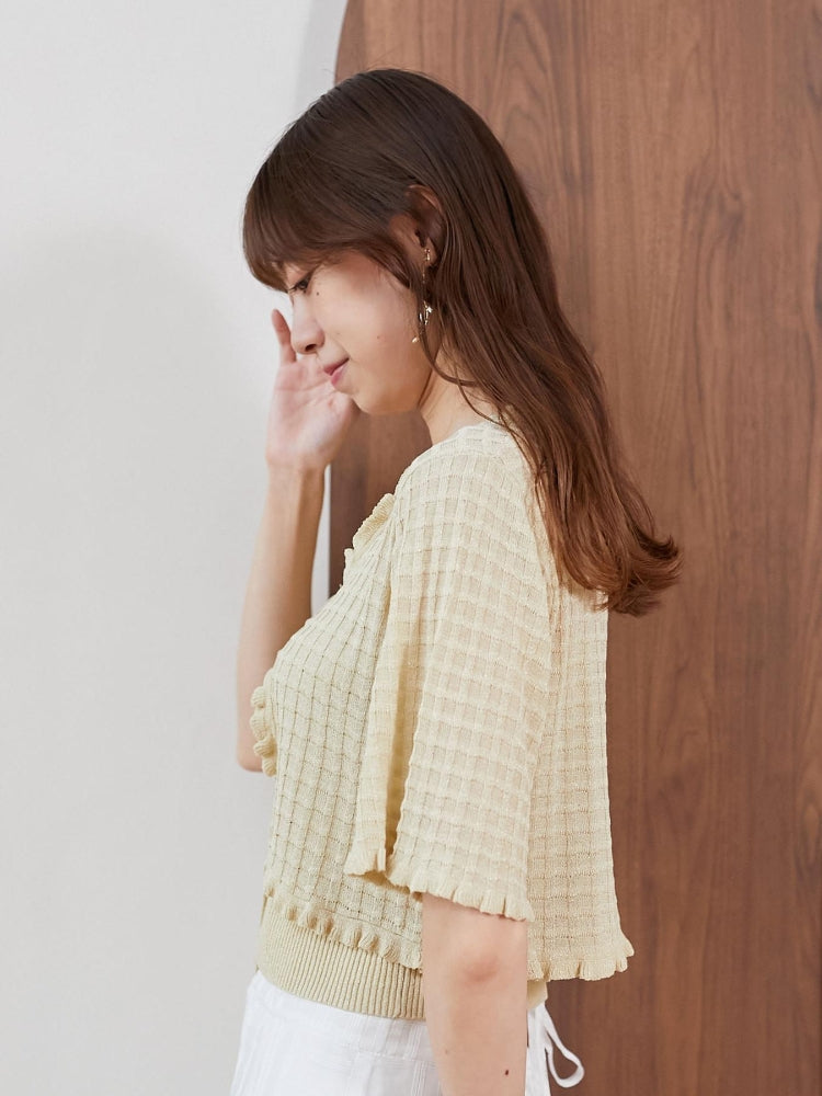 MAJESTIC LEGON キャミセットプチフリルカーディガン（イエロー） イエロー