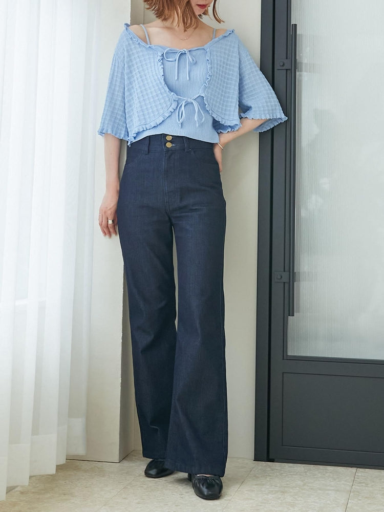 MAJESTIC LEGON キャミセットプチフリルカーディガン（イエロー） イエロー