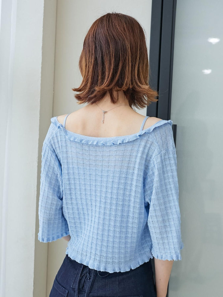 MAJESTIC LEGON キャミセットプチフリルカーディガン（イエロー） イエロー