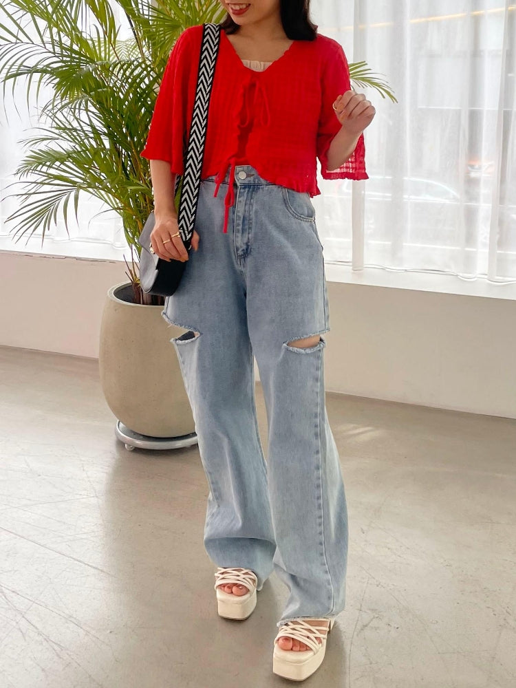 MAJESTIC LEGON キャミセットプチフリルカーディガン（イエロー） イエロー