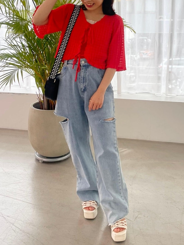 MAJESTIC LEGON キャミセットプチフリルカーディガン（イエロー） イエロー