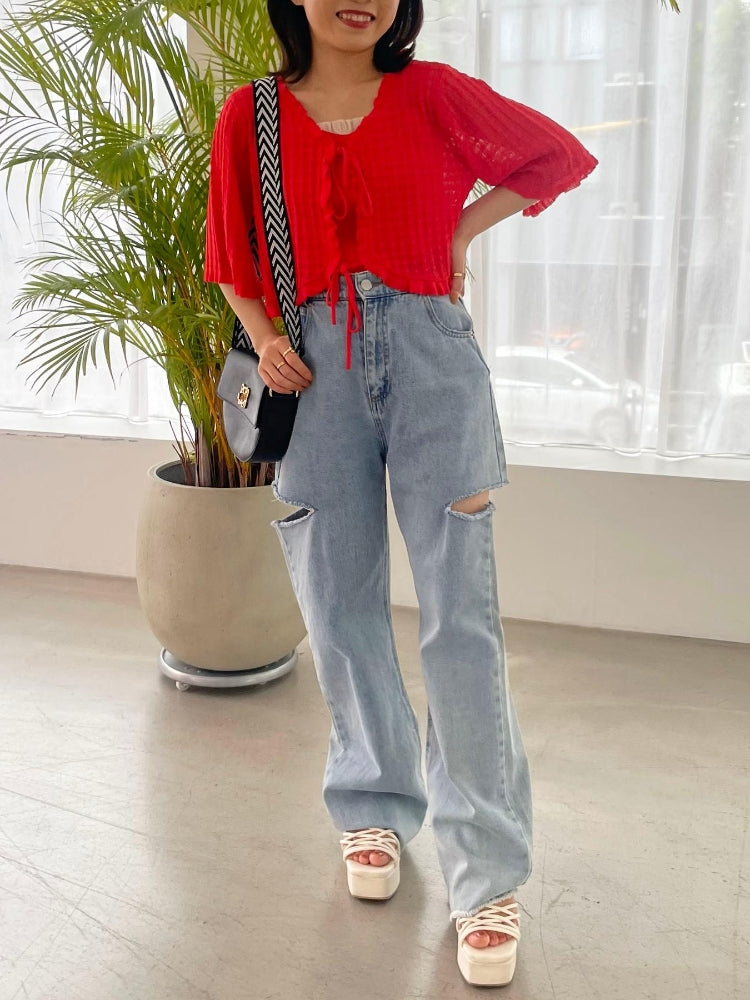 MAJESTIC LEGON キャミセットプチフリルカーディガン（イエロー） イエロー