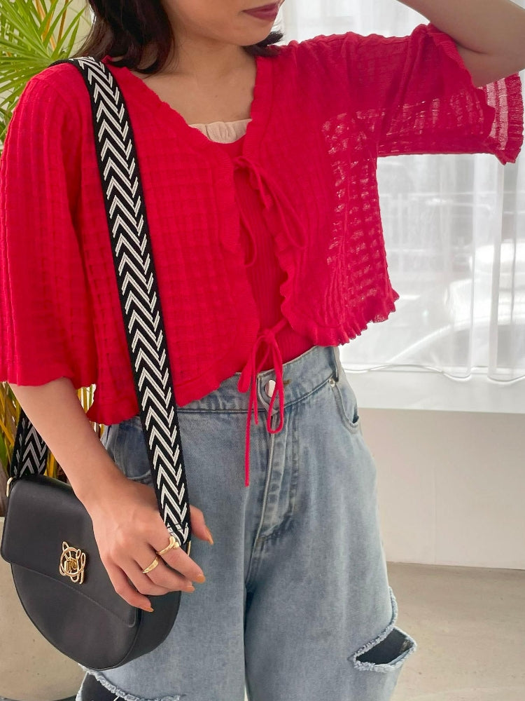 MAJESTIC LEGON キャミセットプチフリルカーディガン（イエロー） イエロー