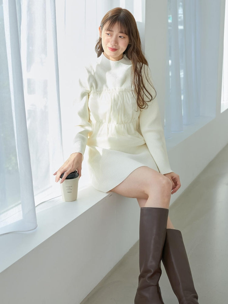 MAJESTIC LEGON 高貴蕾絲胸衣套裝迷你針織連身裙