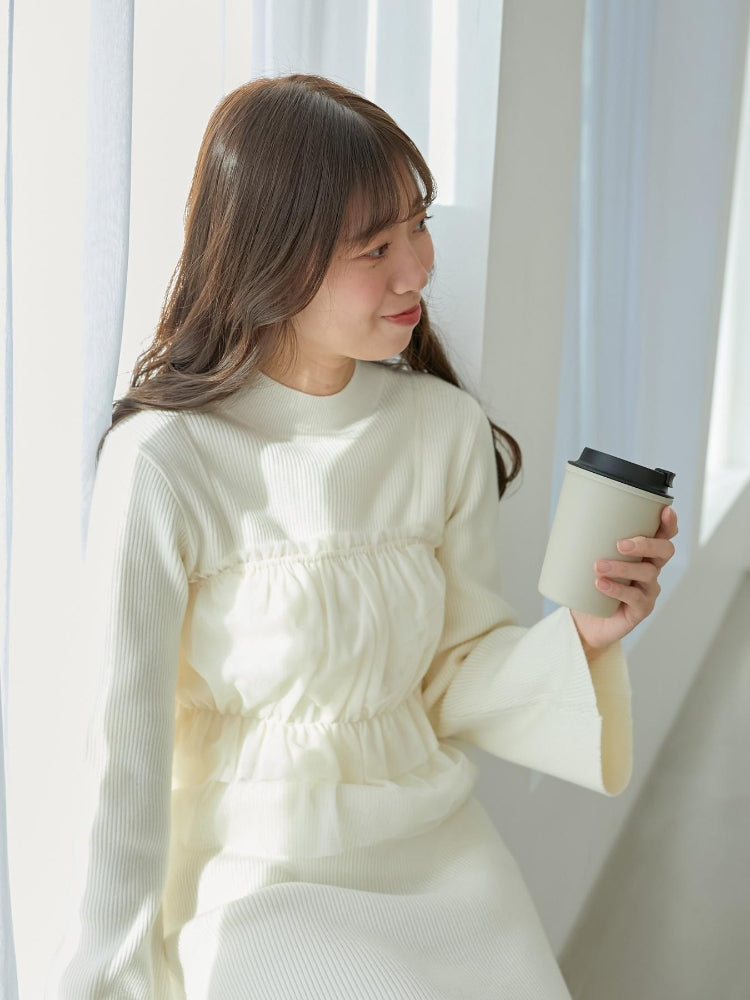 MAJESTIC LEGON 高貴蕾絲胸衣套裝迷你針織連身裙