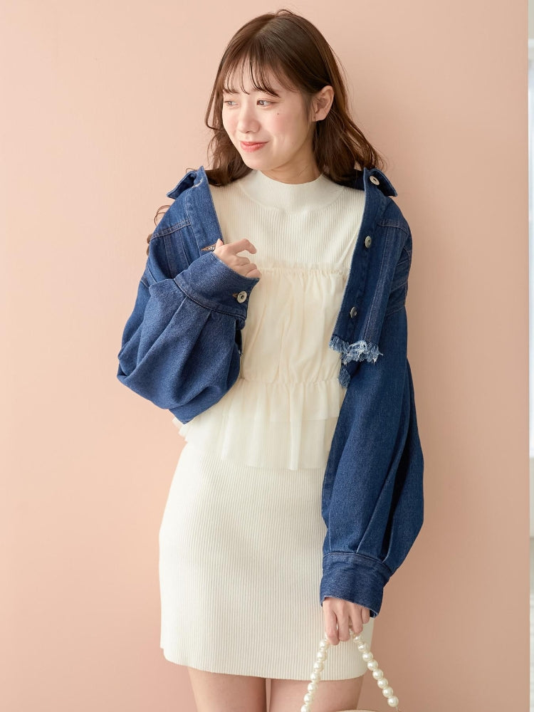 MAJESTIC LEGON 高貴蕾絲胸衣套裝迷你針織連身裙