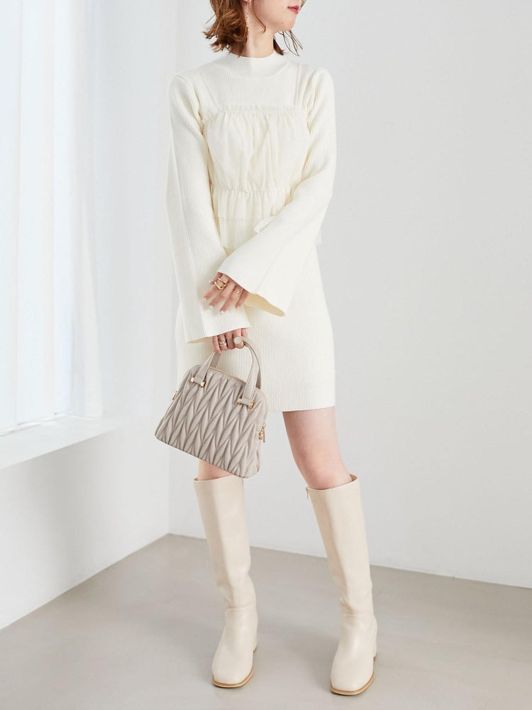 MAJESTIC LEGON 高貴蕾絲胸衣套裝迷你針織連身裙