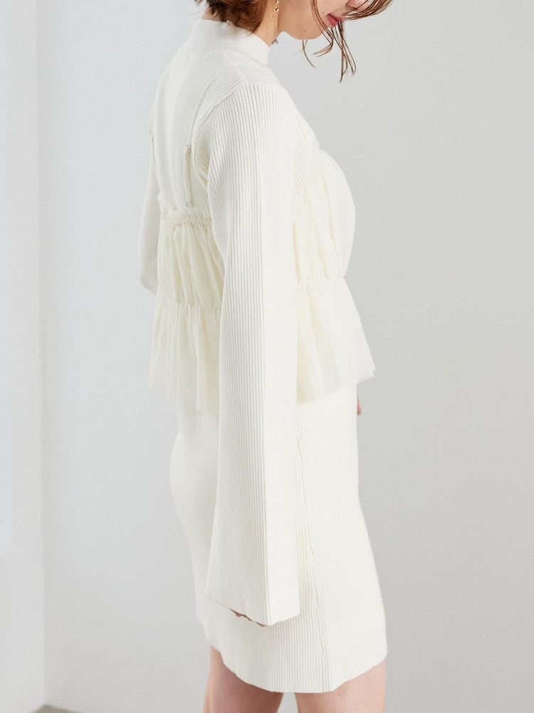 MAJESTIC LEGON 高貴蕾絲胸衣套裝迷你針織連身裙