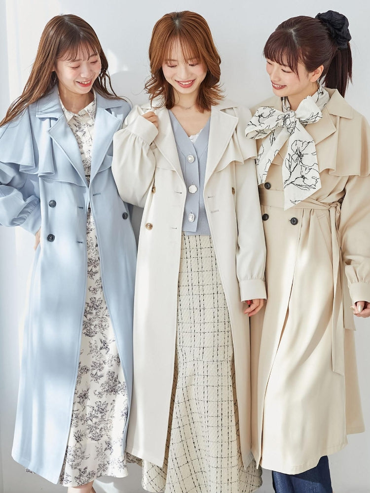 MAJESTIC LEGON ケープロングトレンチコート（ホワイト） ホワイト