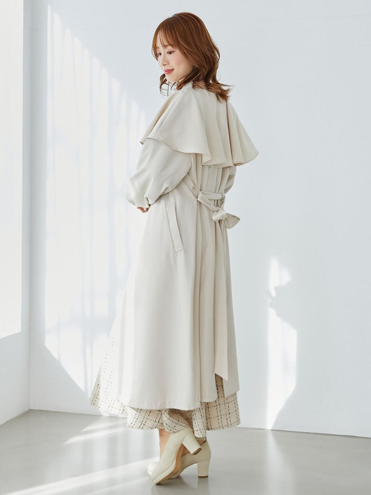 MAJESTIC LEGON ケープロングトレンチコート（ホワイト） ホワイト