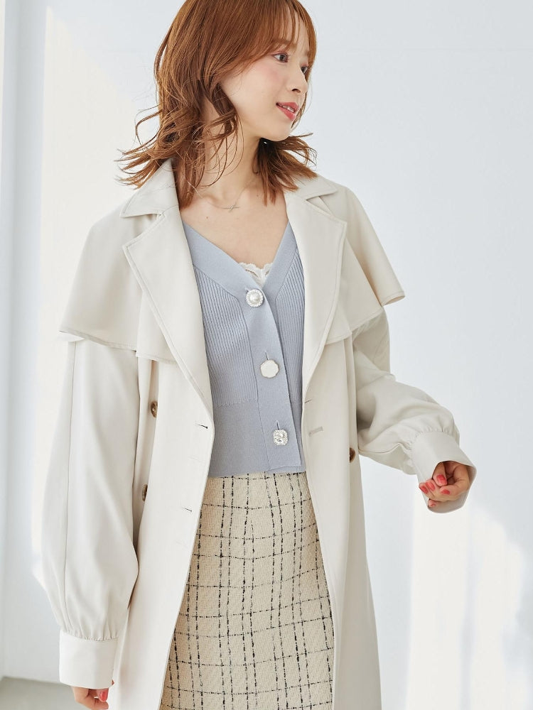 MAJESTIC LEGON ケープロングトレンチコート（ホワイト） ホワイト