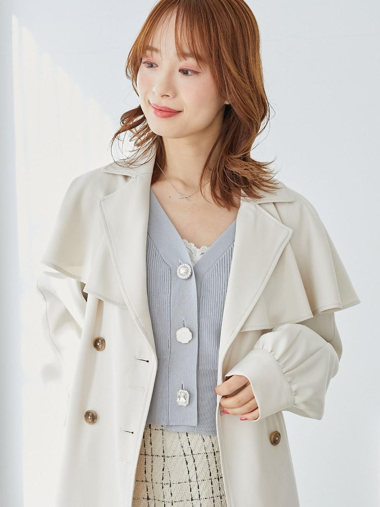 MAJESTIC LEGON ケープロングトレンチコート（ホワイト） ホワイト