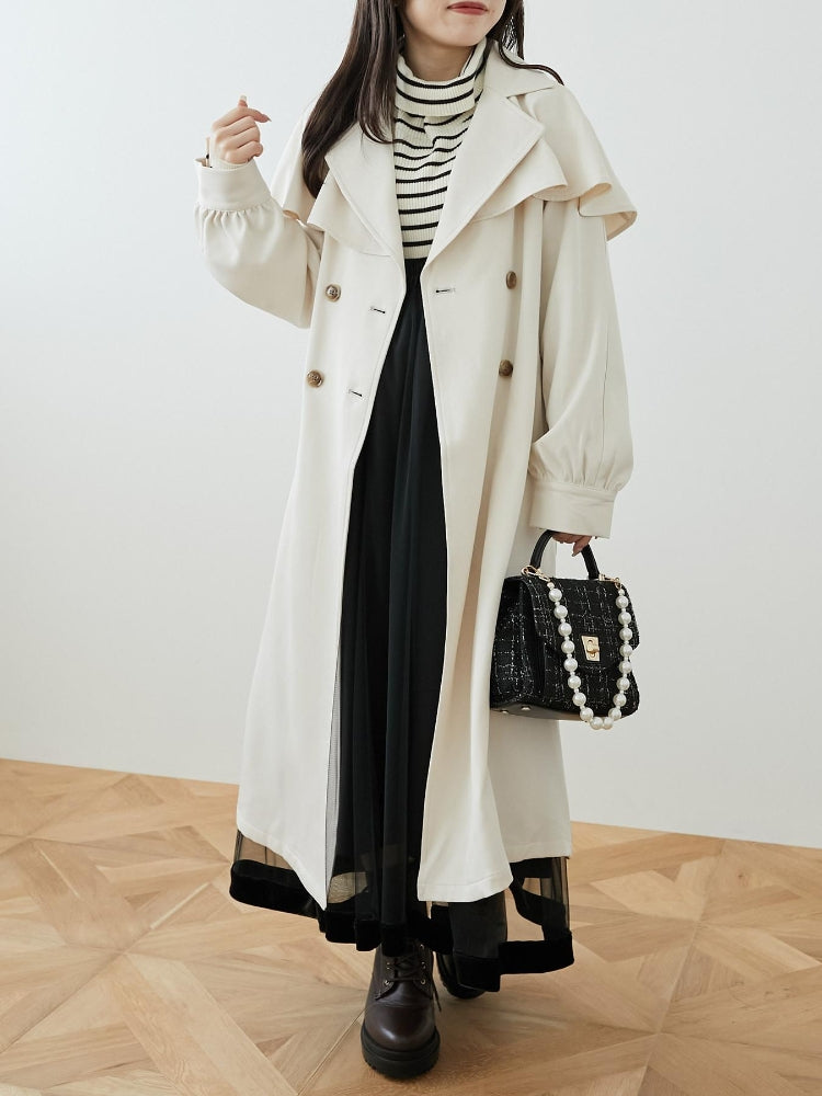 MAJESTIC LEGON Cape Long Trench Coat