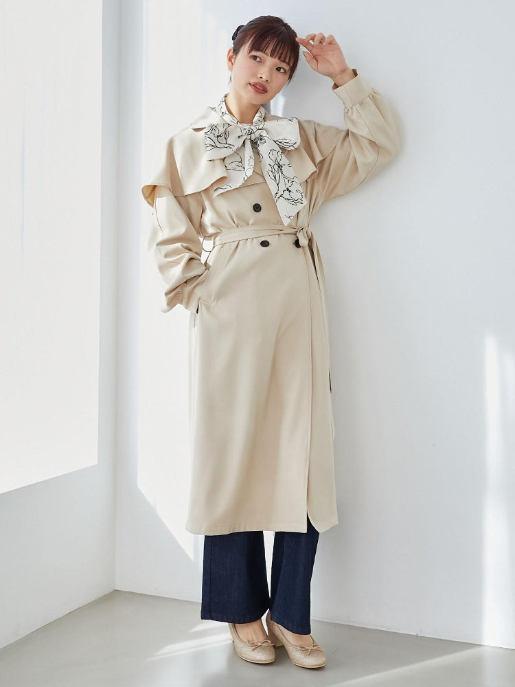 MAJESTIC LEGON ケープロングトレンチコート（ホワイト） ホワイト