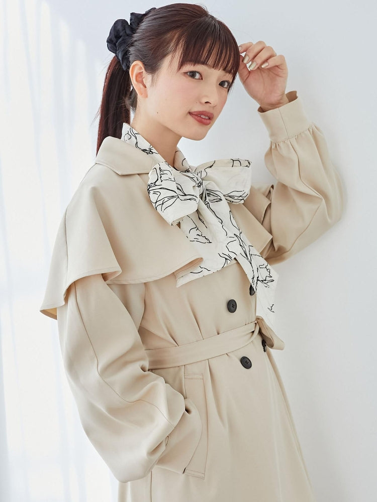 MAJESTIC LEGON ケープロングトレンチコート（ホワイト） ホワイト