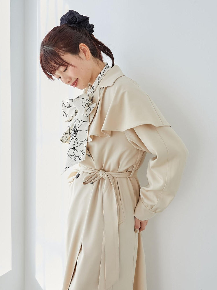 MAJESTIC LEGON ケープロングトレンチコート（ホワイト） ホワイト