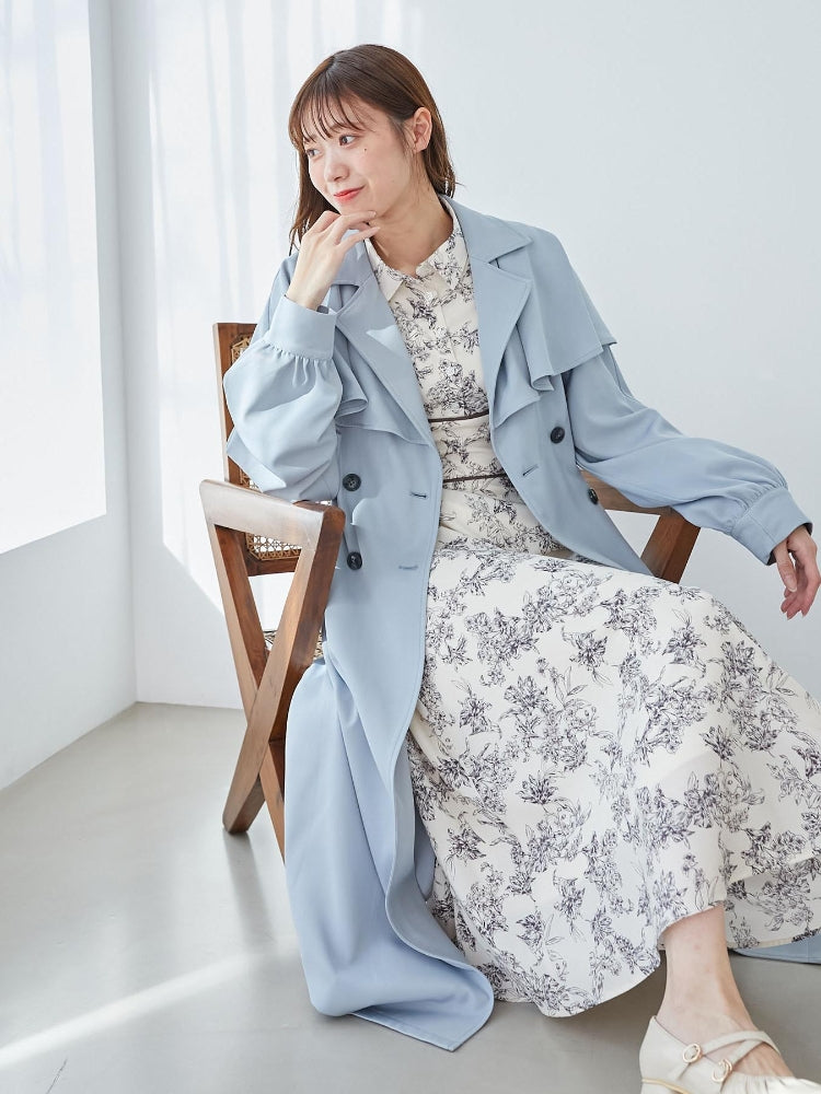 MAJESTIC LEGON ケープロングトレンチコート（ホワイト） ホワイト