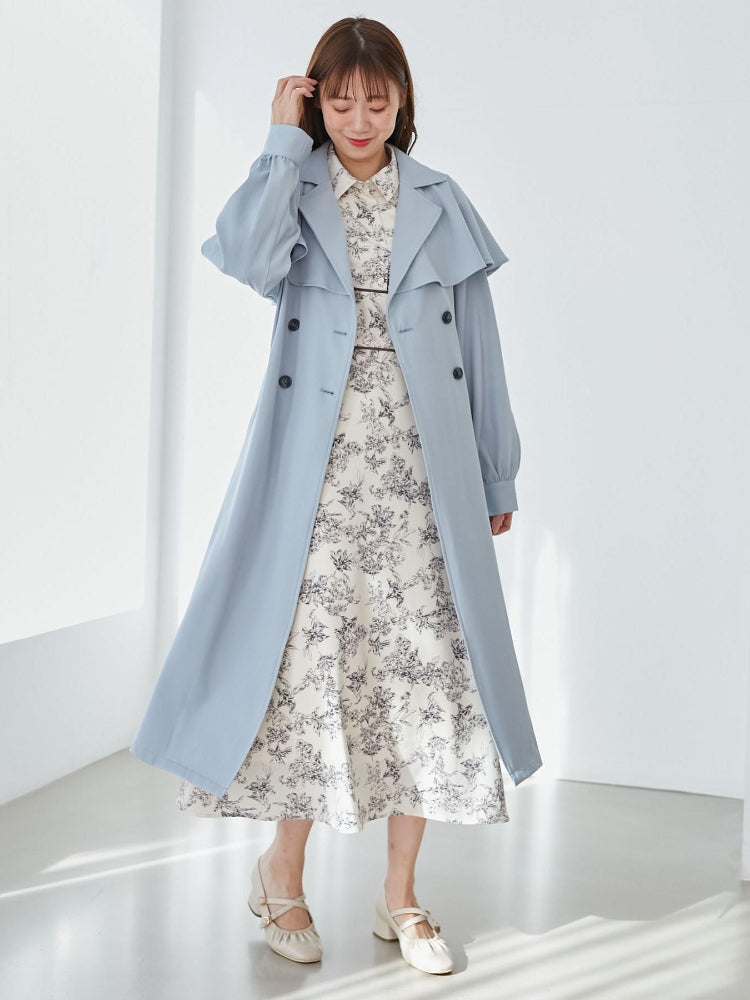 MAJESTIC LEGON ケープロングトレンチコート（ホワイト） ホワイト