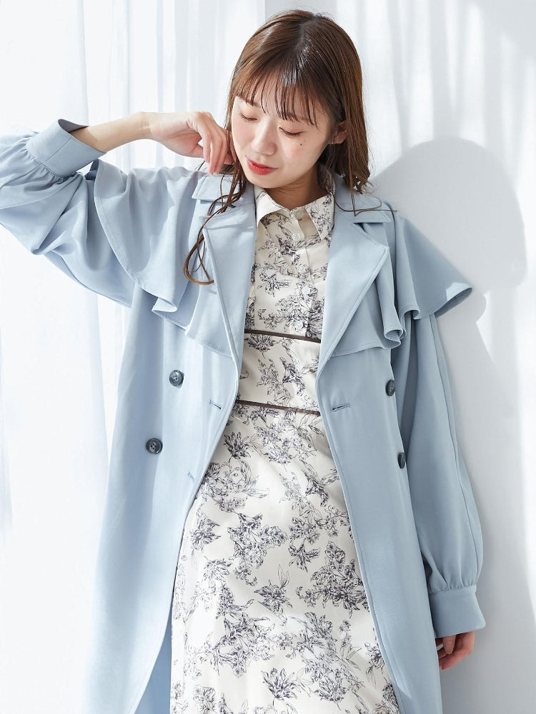 MAJESTIC LEGON ケープロングトレンチコート（ホワイト） ホワイト