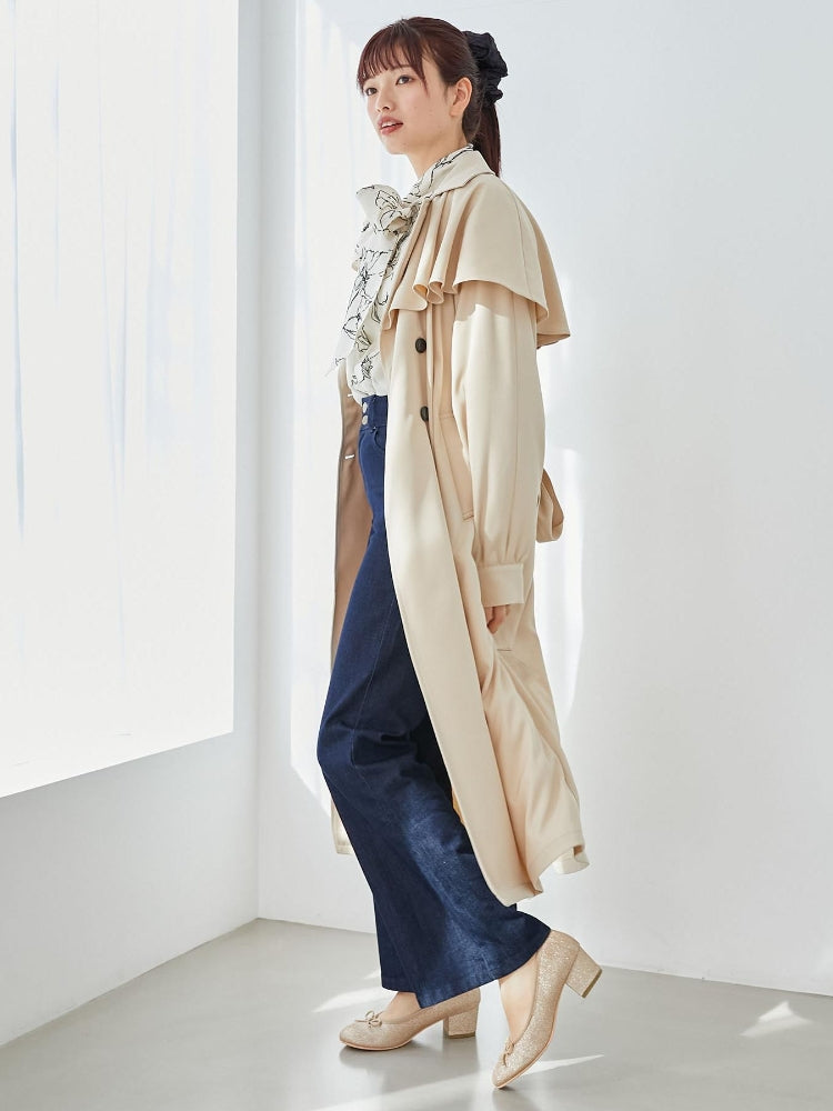 MAJESTIC LEGON Cape Long Trench Coat